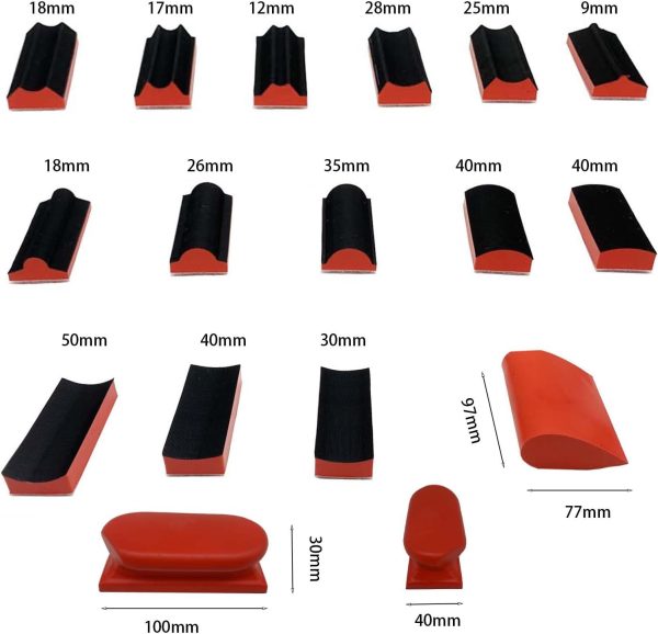 VOLSIVE Sanding Block Set 16Pcs Soft Foam Hook Loop-1
