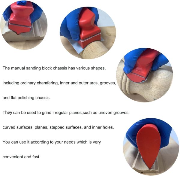 VOLSIVE Sanding Block Set 16Pcs Soft Foam Hook Loop-3