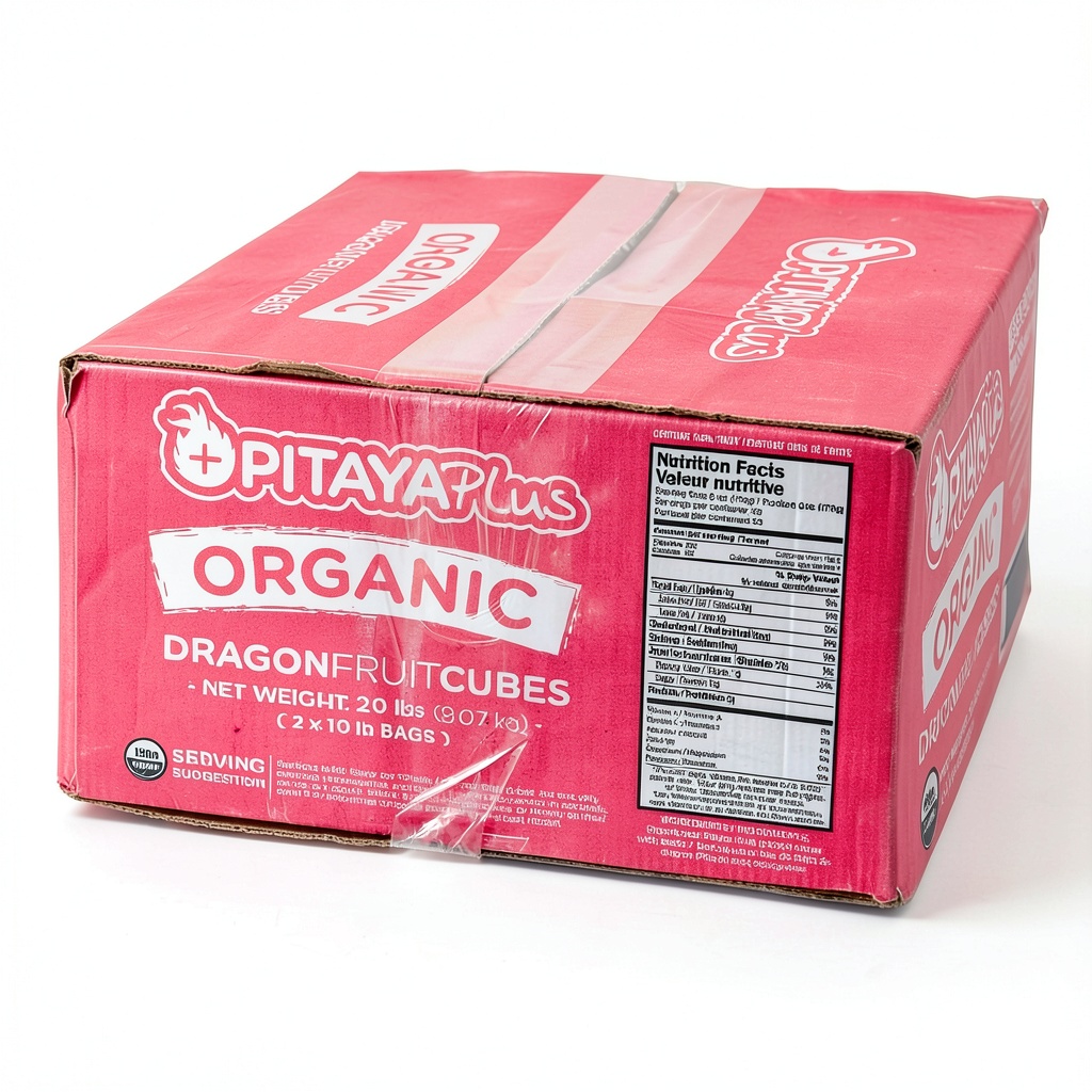 Pitaya Plus Frozen Organic Juice packaging and contents