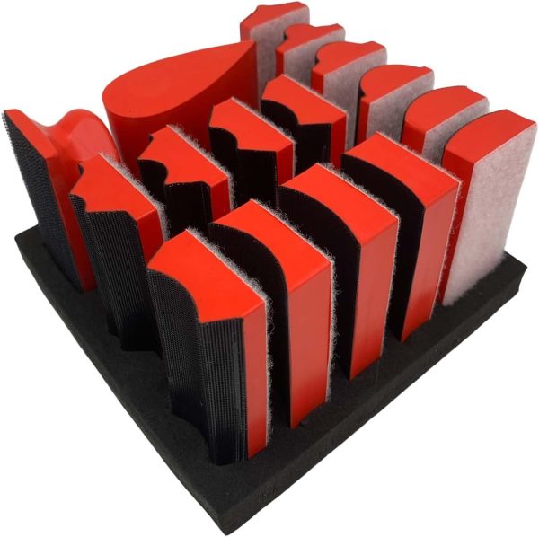 VOLSIVE Sanding Block Set 16Pcs Soft Foam Hook Loop-0