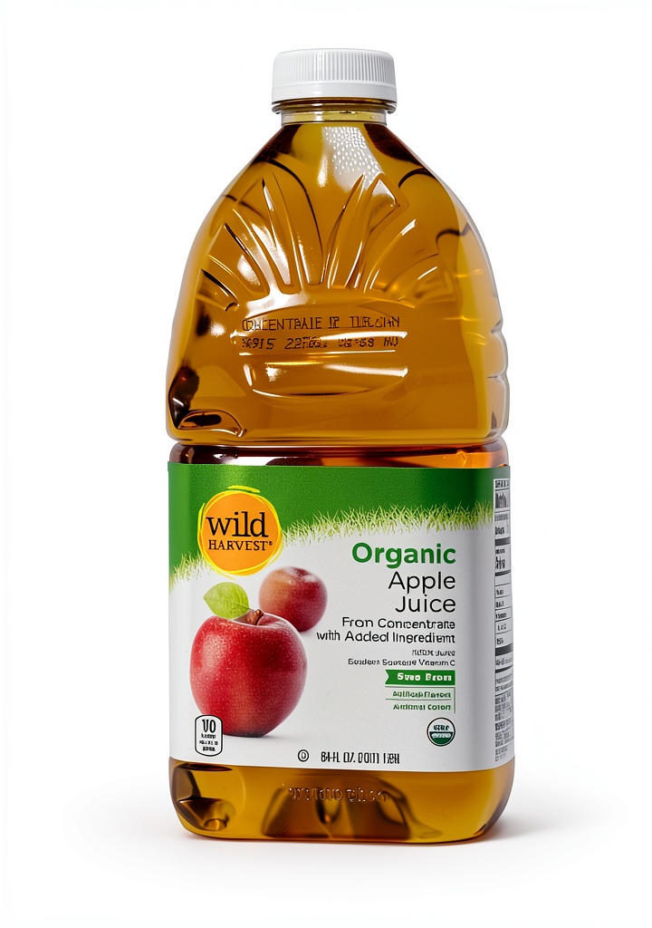 Wild Harvest Frozen Juice bottle displayed in a kitchen setting