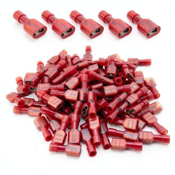 ANGSTROM Female Insulated Nylon Disconnect Spade Terminals Red 22-16ga-0