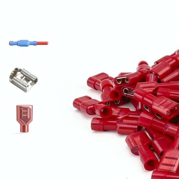 ANGSTROM Female Insulated Nylon Disconnect Spade Terminals Red 22-16ga-3