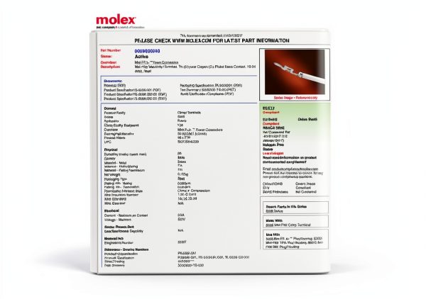 Molex 4-Pin Black Mini-Fit Jr Connector, 18-24 AWG Pins, Brass Housing-5