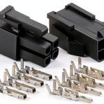 Molex 4-Pin Black Mini-Fit Jr Connector, 18-24 AWG Pins, Brass Housing-0