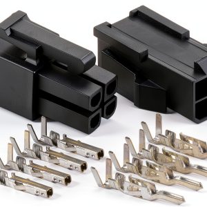Molex 4-Pin Black Mini-Fit Jr Connector, 18-24 AWG Pins, Brass Housing-0