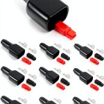 XRDS-RF 10 Pairs 45Amp Power Connectors Kit, 600V Quick Disconnect Wire, 12-10AWG, Heavy-Duty Electrical With Copper Silver-Plated Terminals and Protective Covers - Red & Black-0