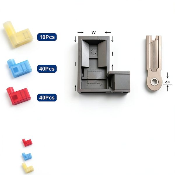 Right Angle Spade Connector 90Pcs Nylon Crimp Flag Terminals Tnisesm-1