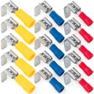 ANCIRS 15pcs Semi-Insulated Piggyback Spade Connectors 22-10 AWG-0