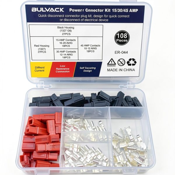 108 PCS 15/30/45 Amp Power Connectors Kit Zixtec Self Securing-0